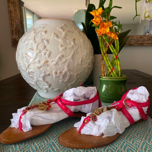 Coach Shoes - Coach Poppy Sandals 8.5 (Pink) w/Silver Hardware.